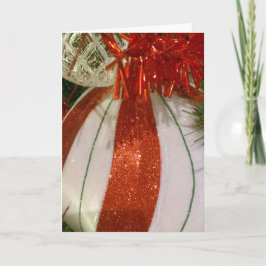 Cartão de Natal com Bolas Vermelhas e Brancas