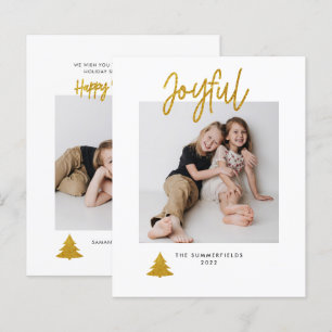 Cartão de Natal com Brilho de Festa de Foto Alegre