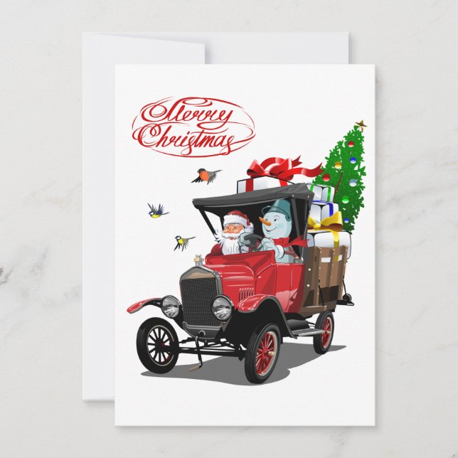 Cartão de Natal com caminhão do Papai Noel de dese (Frente)