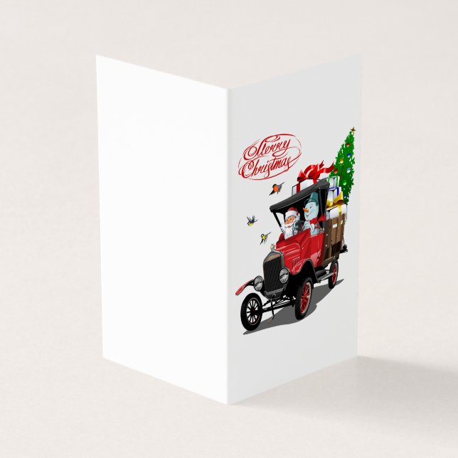 Cartão de Natal com caminhão do Papai Noel de dese (Exterior)