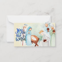 Cartão de Natal com Cena de Natal Joy To The World