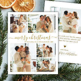 Cartão de Natal com Colagem de 5 Fotos em Branco e
