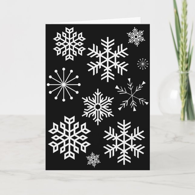 Cartão de Natal com Desejos de Inverno com Neve (Frente)