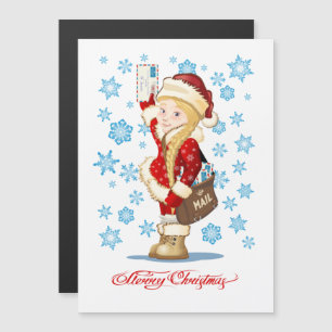 Cartão de Natal com desenho animado Snow Maiden -