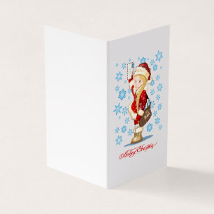 Cartão de Natal com desenho animado Snow Maiden -