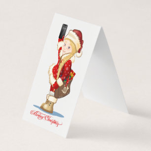 Cartão de Natal com desenho animado Snow Maiden -