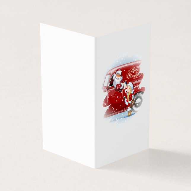 Cartão de Natal com desenho animado Snow Maiden -  (Exterior)