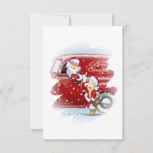 Cartão de Natal com desenho animado Snow Maiden - 