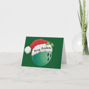 Cartão de Natal com Design de Bola de Boliche