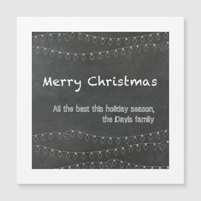 Cartão de Natal com Design de Quadro Negro (Frente)