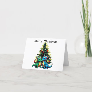 Cartão de Natal com dragões bonitos