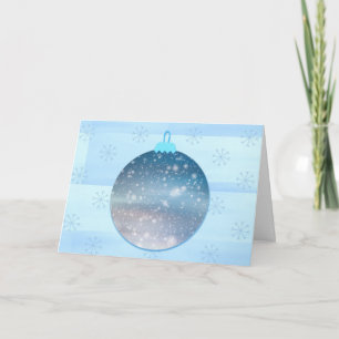 Cartão de Natal com Enfeite de Neve e Floco de Nev