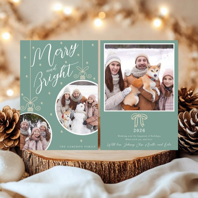 Cartão de Natal com Enfeite Nevado (Criador carregado)