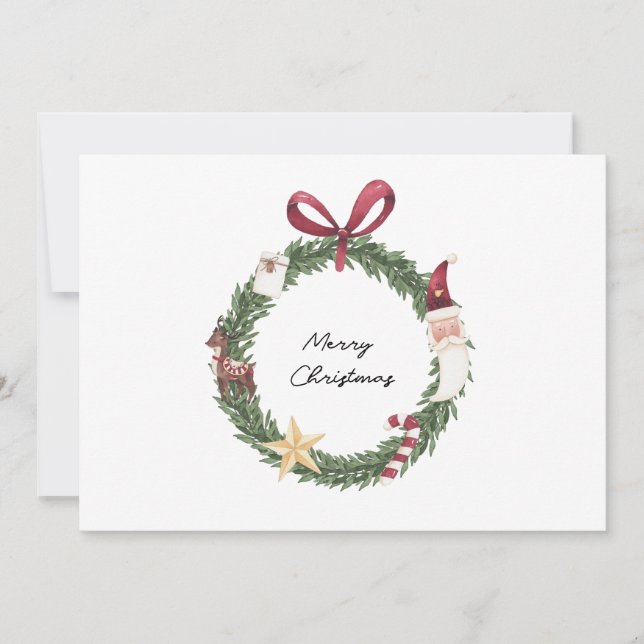 Cartão de Natal com faixa aquosa (Frente)