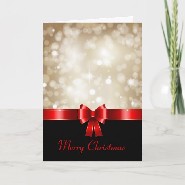 Cartão de Natal com fita vermelha (Frente)