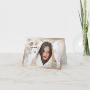 Cartão de Natal com Floco de Neve e Sobreposição d