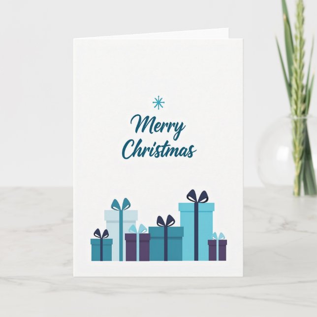 Cartão de Natal com Floco de Neve Minimalista (Frente)