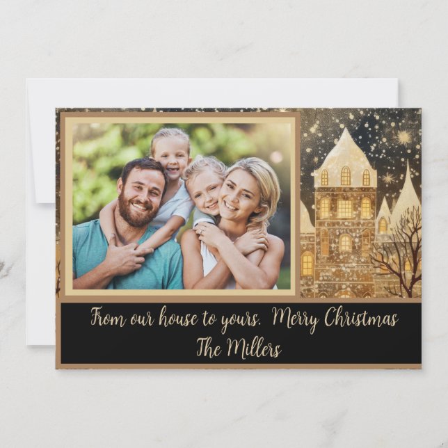 Cartão de Natal com Foto da Família (Frente)