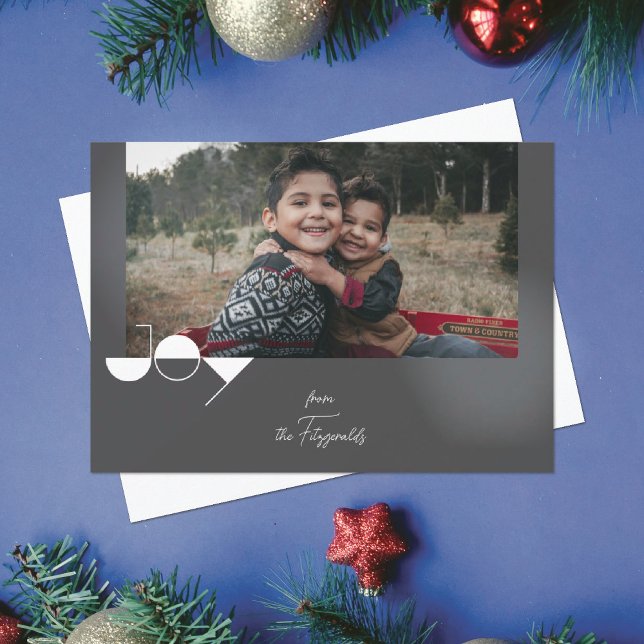 Cartão de Natal com Foto de Alegria Simples (Criador carregado)
