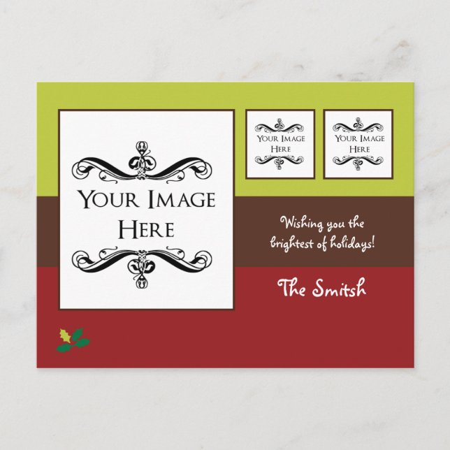 Cartão de Natal com Foto de Azevinho (Frente)