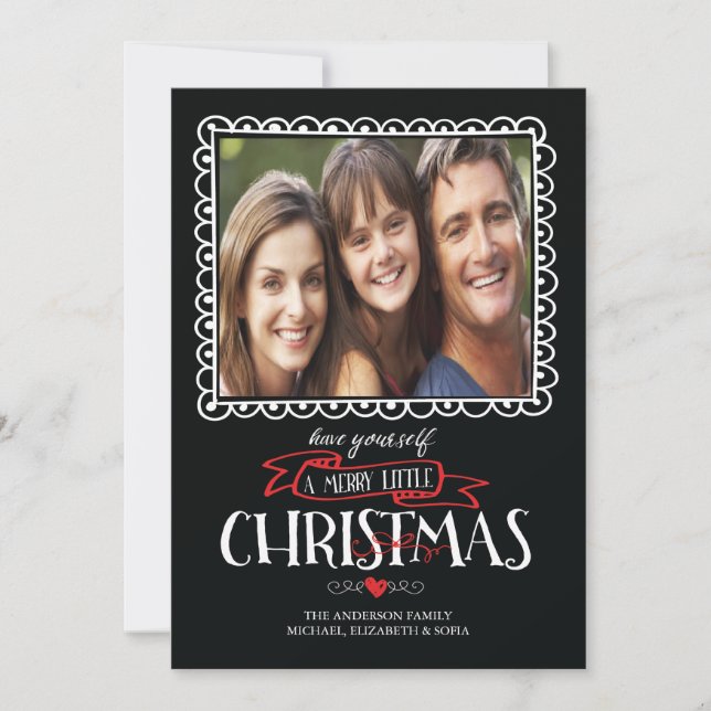 Cartão de Natal com Foto de Férias Feliz Natal (Frente)