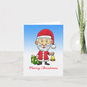 Cartão de Natal com foto do Papai Noel e Jingle Be