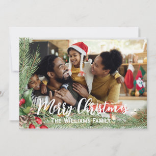 Cartão de Natal com Foto Dupla Face Moderno Feriad