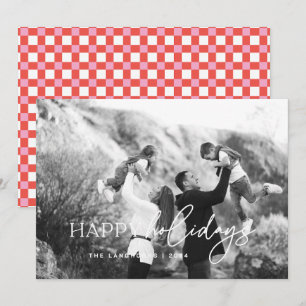 Cartão de Natal com Foto e Texto Branco Feliz Nata