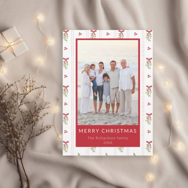 Cartão de Natal com Foto em Estilo Grandmillennial (Criador carregado)
