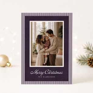 Cartão de Natal com Foto em Veludo Roxo Hereditári