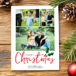 Cartão de Natal com Foto Minimalista