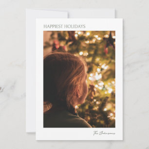 Cartão de Natal com Foto Moderno Minimalista Elega