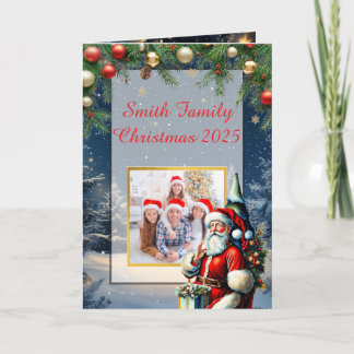 Cartão de Natal com Foto Personalizada da Família