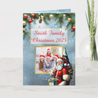 Cartão de Natal com Foto Personalizada da Família