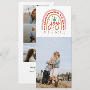 Cartão de Natal com Foto Rainbow Joy to the World