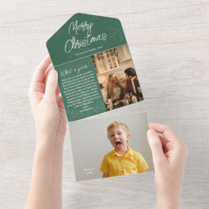 Cartão de Natal com Grande Foto Detachável de Revi