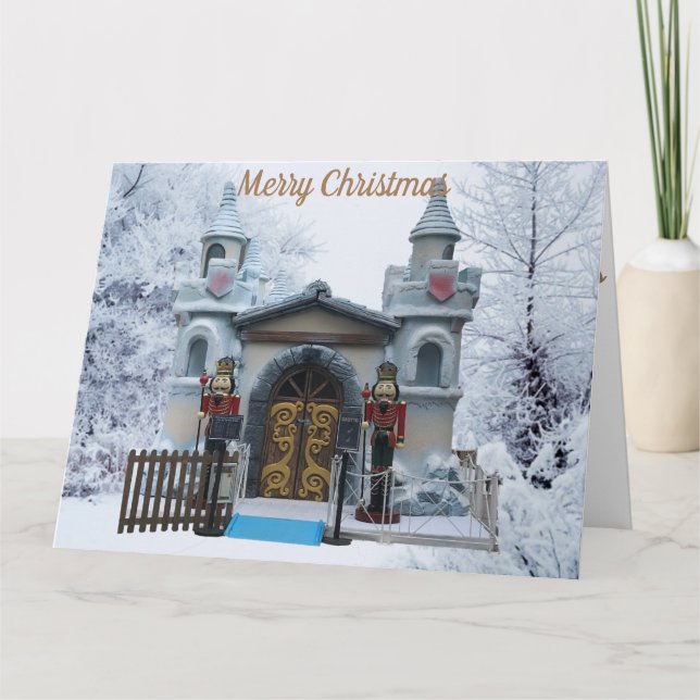 Cartão de Natal com Grotto e Nozes (Frente)