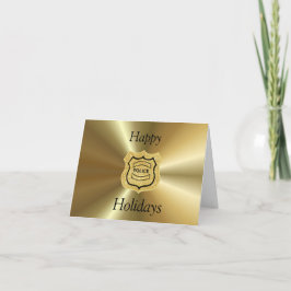 Cartão de Natal com Insígnia ou Escudo Dourado da