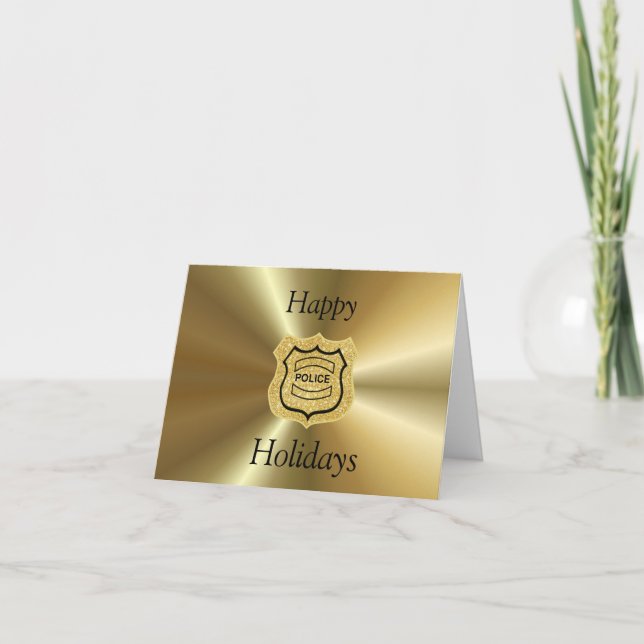 Cartão de Natal com Insígnia ou Escudo Dourado da  (Frente)
