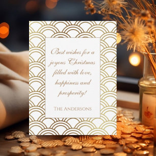 Cartão de Natal com modelo de arte ouro