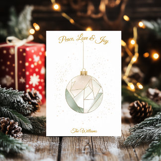 Cartão de Natal com Ornamento Geométrico Minimalis