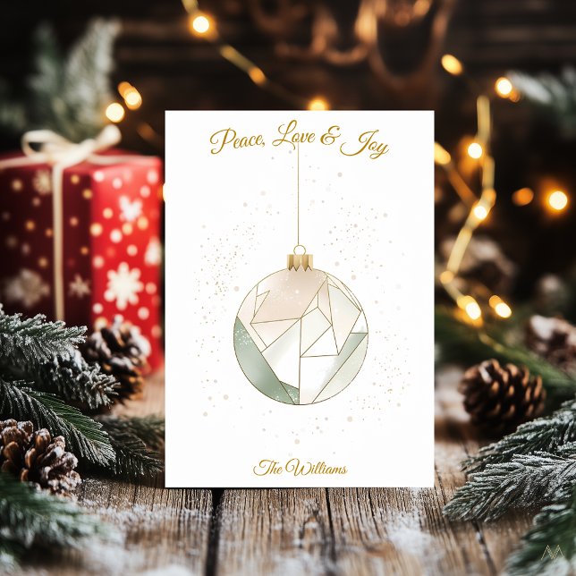 Cartão de Natal com Ornamento Geométrico Minimalis (Criador carregado)
