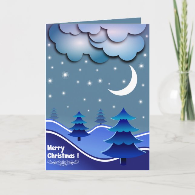 Cartão de Natal com Paisagem Tridimensional (Frente)