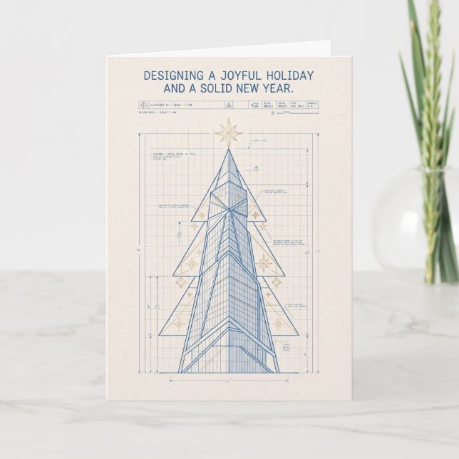 Cartão de Natal com Projeto de Árvore de Natal em  (Frente)
