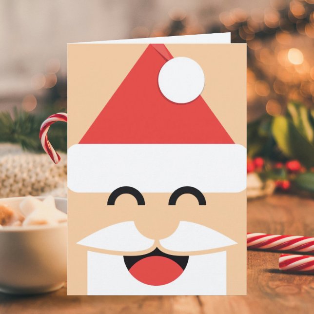 Cartão de Natal com Rosto do Papai Noel Dobrado (Criador carregado)