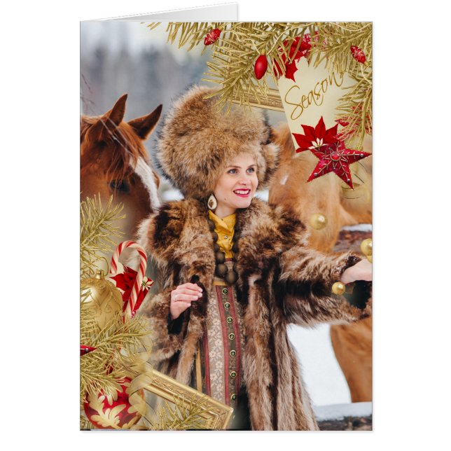 Cartão de Natal com Sobreposição Evergreen (Frente)