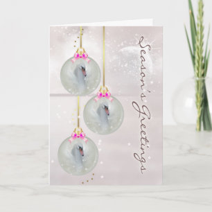 Cartão de Natal Com Swan - Fantasy Swan Art - Orna