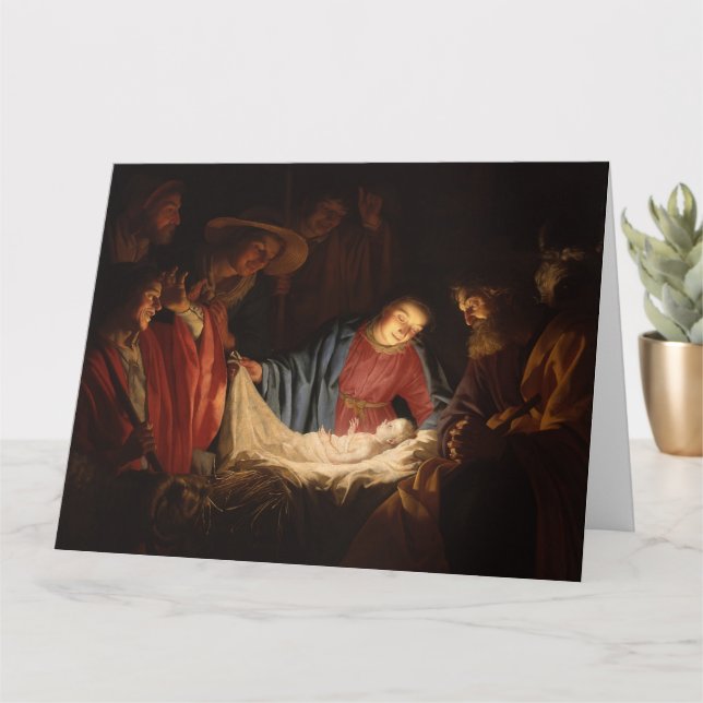 Cartão de Natal com Tema Religioso (Planta pequena)