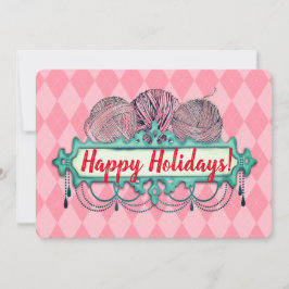 Cartão de Natal com tricô de fio Chandelier