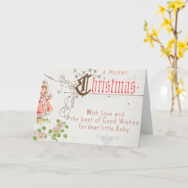 Cartão de Natal com uma menina (Flor Amarela)